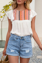 Top con volantes y estampado bohemio Closer To You