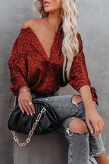 Lovely New Day Print Babydoll Button Up Top