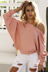 Blusa con mangas abullonadas y cordón ajustable Taking it Easy