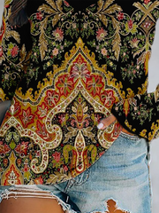 Camisetas florales bohemias de talla grande