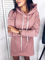 Sudaderas largas con capucha para mujer sencillas