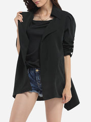 Taschen Dekorative Knöpfe Kragenloser Dacron Plain Trenchcoats