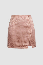 Minifalda de satén jacquard con botones