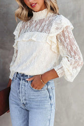 Couldn't Be Better Lace Ruffled Top