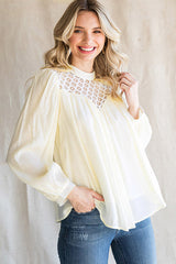 Romantic History Lace Balloon Long Sleeve Top