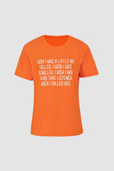 I Wish Letter Short Sleeve T-Shirt