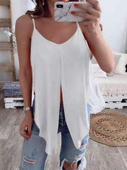 Top halter sexy de color sólido de talla grande para mujer