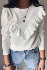 Coastline Ruffle Shoulder Long Sleeve Shirt
