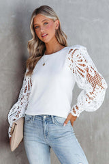 Such A Gift Hollow-Out Sleeve Top
