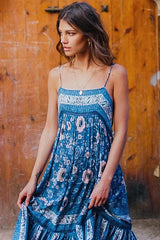 A-Linien-Midikleid mit Vintage-Blumendruck