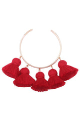 Pulsera metálica con flecos chic