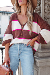 Suéter de punto con botones a rayas Here For You