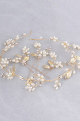 Diadema y horquilla con diamantes de perla