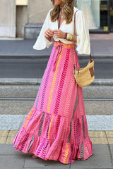 Show Up Boho Printed Maxi Skirt