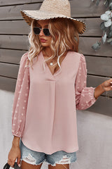 Try Me Out Swiss Dot Long Sleeve Top