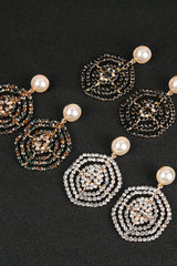 Pendientes huecos con diamantes de imitación