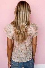 Happy Thoughts Floral Print Short Sleeve Top