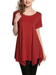 Camiseta de manga corta con cuello redondo para mujer de talla grande