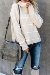Suéter de punto a cuadros con cuello alto Cozy Moments