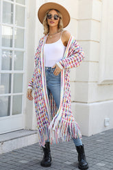 What You See Colorful Tassel Knit Cardigan