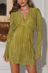 City Lights Long Sleeve V-Neck Mini Dress