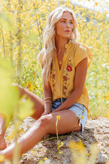 Cute As Ever Floral Embroidered Short Sleeve Top