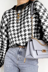 Suéter de punto pata de gallo calentito