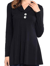 Camiseta holgada de manga larga lisa con cuello polo