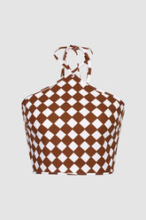 Embrace The Checker Chessboard Print Croptop