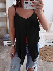 Top halter sexy de color sólido de talla grande para mujer