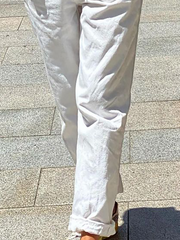 Pantalones casuales lisos de talla grande