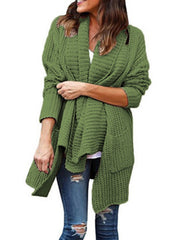 Taschen Shift Gestrickter Casual Pullover Cardigan
