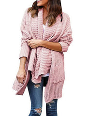 Taschen Shift Gestrickter Casual Pullover Cardigan