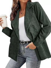 Chaquetas de abrigo vintage lisas con solapa