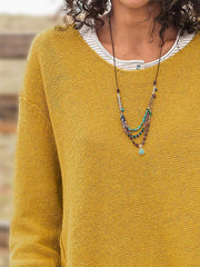 Gemütliche Langarmhemden mit Einsätzen, Oberteile in Übergröße