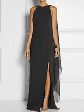 Vestido largo maxi sin mangas negro sólido color capas dividido verano talla grande caliente elegante dividido negro púrpura rojo azul real SML XL XXL 3XL 4XL 5XL