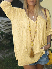 Blusas de manga larga con estampado de estrellas para dama de talla grande