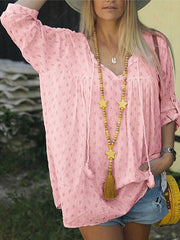 Blusas de manga larga con estampado de estrellas para dama de talla grande