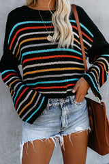 Suéter de punto a rayas Rainbow Babe