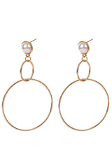 Pendientes de aro con dije de perla