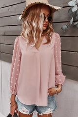 Try Me Out Swiss Dot Long Sleeve Top