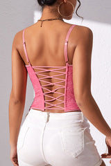 Hold Me Near Lace Backless Bustier Corset Crop Top
