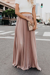 City View Pleated Maxi Skirt