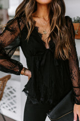 Crazy About You Lace Long Sleeve Top