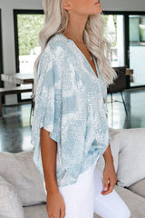 Sweet Fling Snake Print V-Neck Shirt