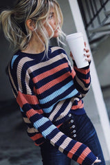 Suéter de punto a rayas arcoíris Before Me