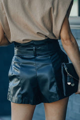 Ready For The Day Leather Shorts