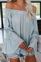 In the Breeze Ruffle Off Shoulder Shirt