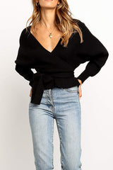 Top de punto con mangas abullonadas y espalda en V de True Story