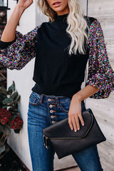 Top de punto con lentejuelas de colores listo para las fiestas